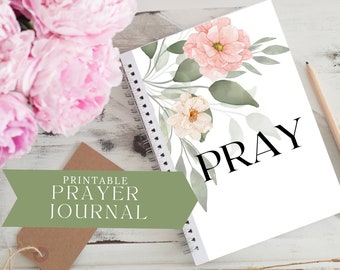 Prayer Journal for Women, Printable Prayer Notebook, Christian Notebook