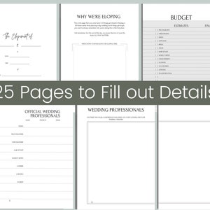 Elopement Planner PDF, Wedding Planner, Elopement Planning Notebook, Printable Planner image 6