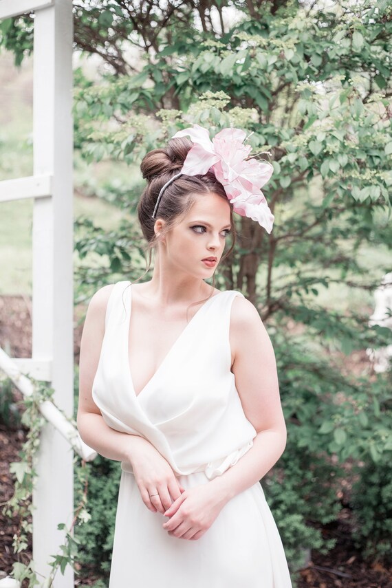 Giant Flower Bridal Headband Whimsical Bridal Headpiece Etsy