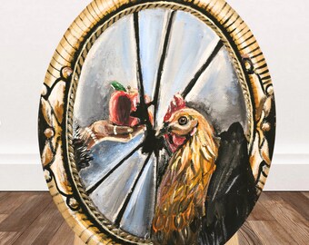 Chickens Ruining Classic Literature- Mirror Mirror Painting