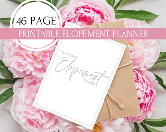 Elopement Planner PDF, Wedding Planner, Elopement Planning Notebook, Printable Planner
