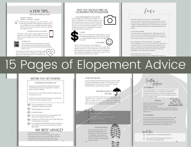 Elopement Planner PDF, Wedding Planner, Elopement Planning Notebook, Printable Planner image 4