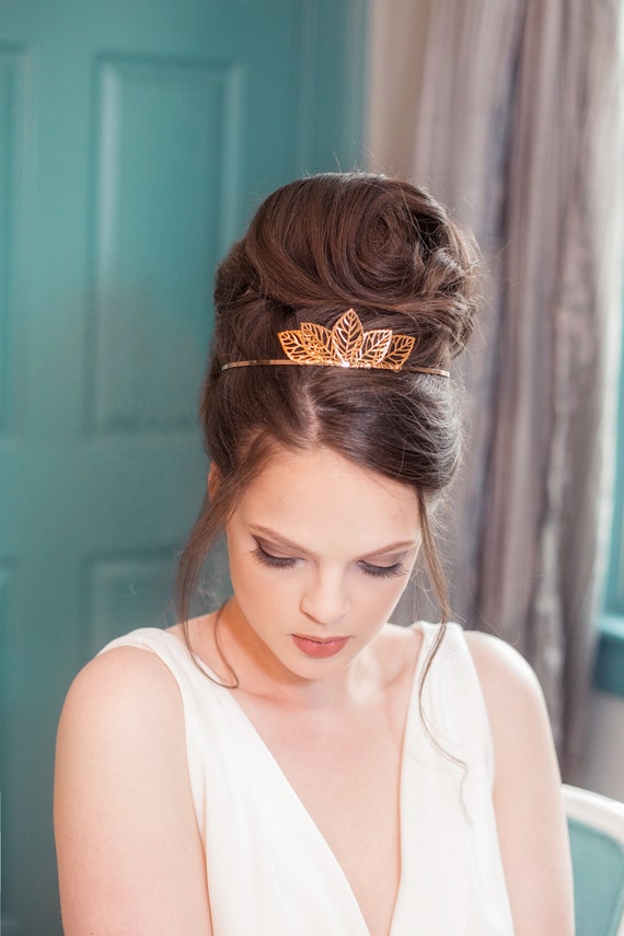 Wedding Crown Prom Tiara Boho Flower Tiara Leaf Headpiece Etsy