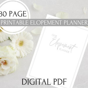 Simple Elopement Planner PDF, Wedding Planner, Elopement Planning Notebook, Printable Planner