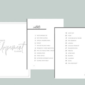 Elopement Planner PDF, Wedding Planner, Elopement Planning Notebook, Printable Planner image 3