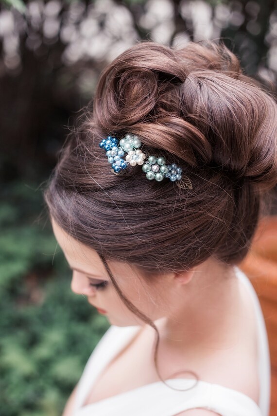 Whimsical Wedding Flower Comb Prom Hair Comb Floral Hair Etsy