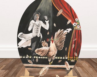 Chickens Ruining Classic Literature- Phantom of the Opera Painting