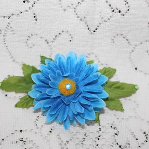 Blue Cornflower Hair Barrette/Summertime Fun Wear/BOHO/