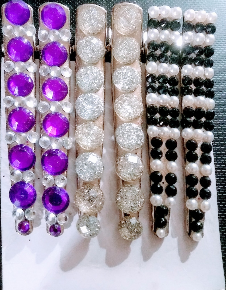 Fancy Hair Accessories..bejeweled Hair Clips..holiday Hair Decor Etsy