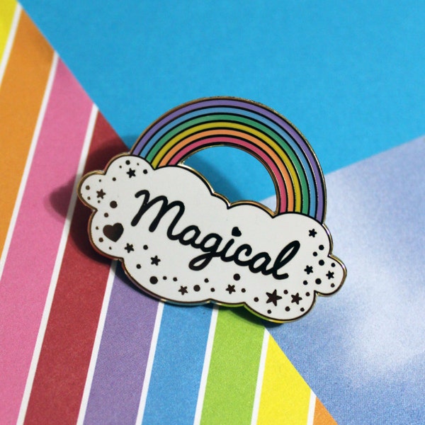 Magical Rainbow Enamel Pin - Hard Enamel Cloud Sparkles