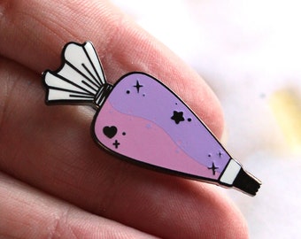 Two Tone Piping Bag - Pastel Pink and Purple Hard Enamel Pin