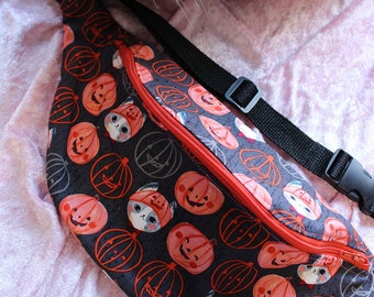 Pumpkin Hat Kittens Fanny Pack or Sling Bag - READY TO SHIP - 36"-48"