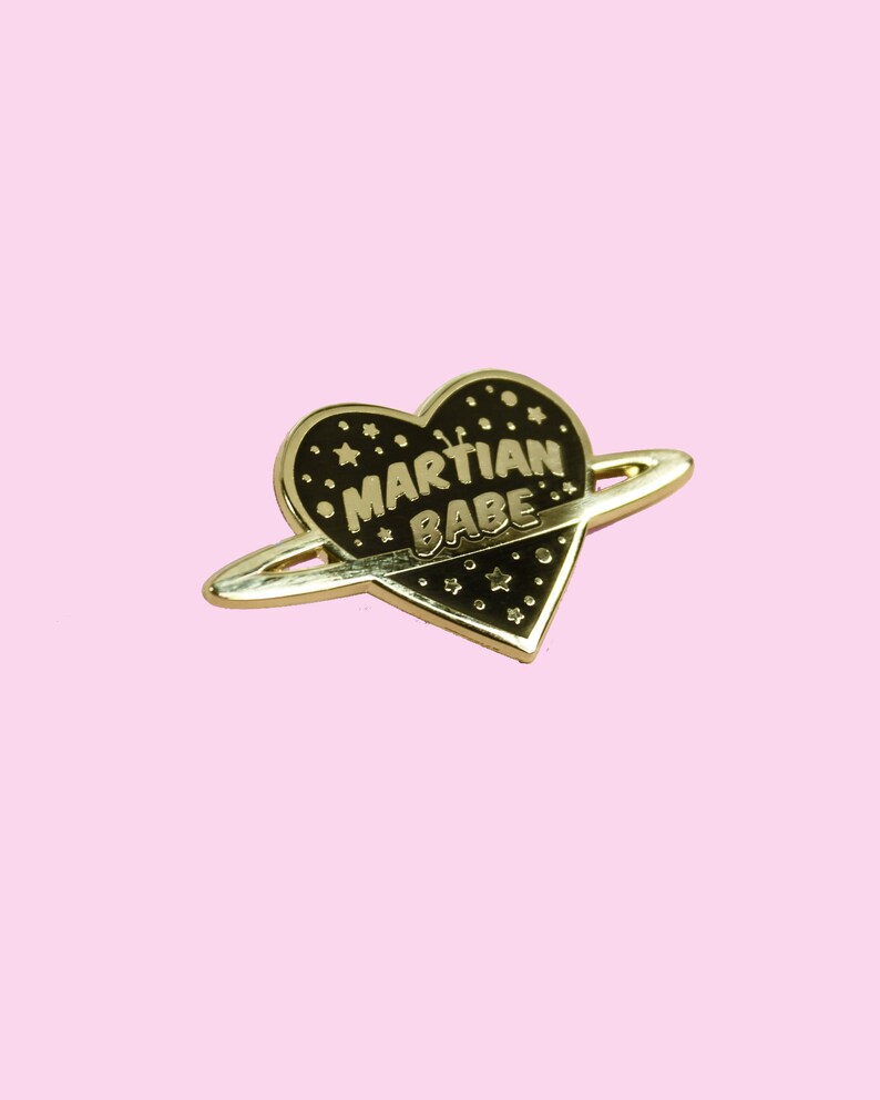 Gold Hard Enamel Pin Martian Babe
