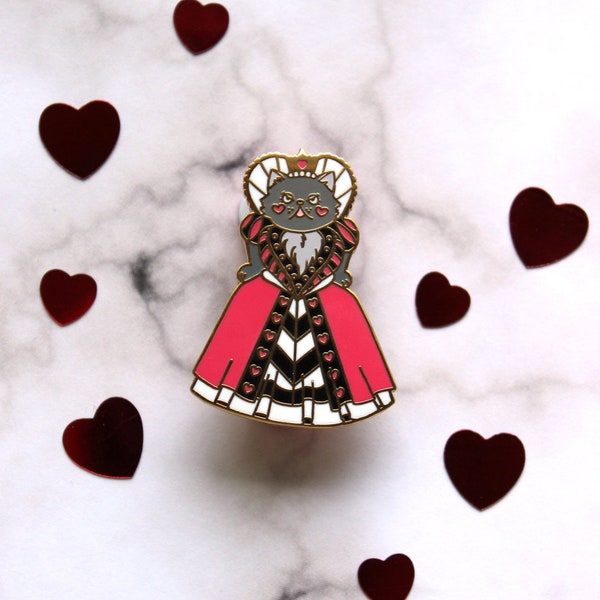 Queen of Hearts - Kitties In Wonderland Series Hard Enamel Pin