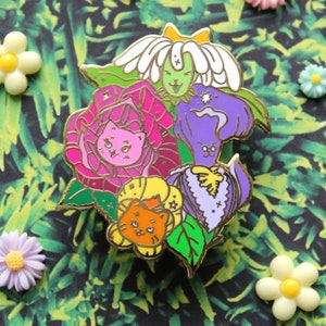 Singing Flowers - Kitties In Wonderland Series Hard Enamel Pin
