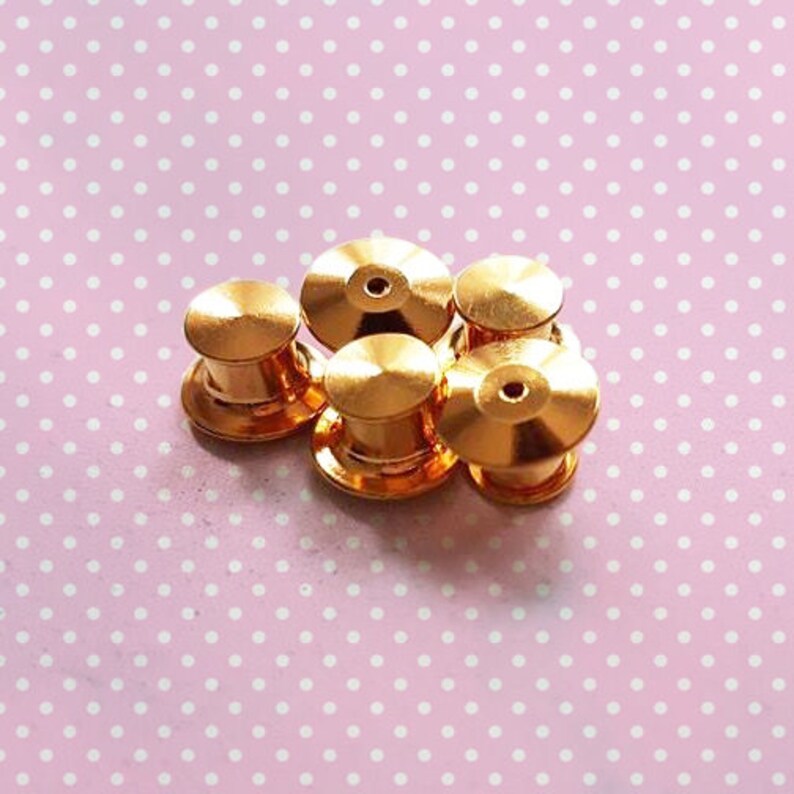 Locking Pin Backs for Enamel Pins Gold Silver or Black Etsy
