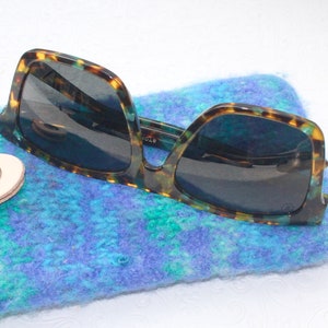 Soft Wool Case for Large Sunglasses or Glasses, Large Eyeglass Case, Felted Wool Case for Glasses, Eyeglass Sleeve Phone Case