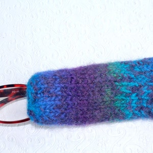 Purple, Turquoise, Green Felted Wool Readers Case, Knit Eyeglass Case, Reading Glasses Case Jeanie Bean Handknits image 4