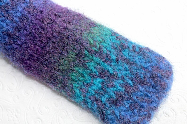 Purple, Turquoise, Green Felted Wool Readers Case, Knit Eyeglass Case, Reading Glasses Case Jeanie Bean Handknits image 5