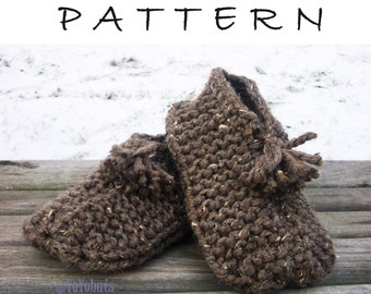 Knitted Adult S LARGE Slippers Pattern - Slippers Knitting Easy Pattern - Hand Knit Wool Slippers - Gift, Christmas