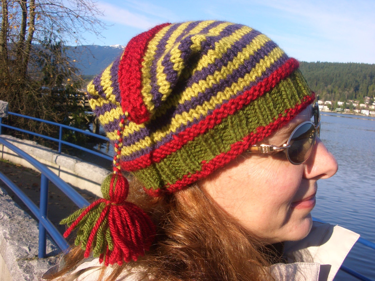 Hat Knitting Pattern Striped & Tassels Hat Knitting Pattern Crazy Hat