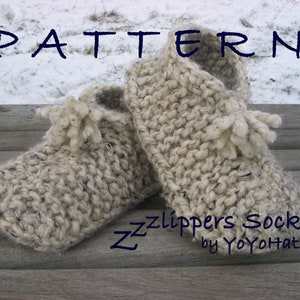 Knitting PATTERN for an Adult Slippers size MEDIUM - Slippers Knitting Easy Pattern - Cozies Adult, Christmas, gift, Slipper socks
