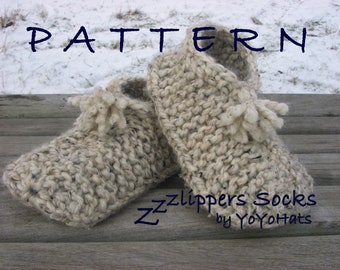 Knitting PATTERN for an Adult Slippers size MEDIUM - Slippers Knitting Easy Pattern - Cozies Adult, Christmas, gift, Slipper socks