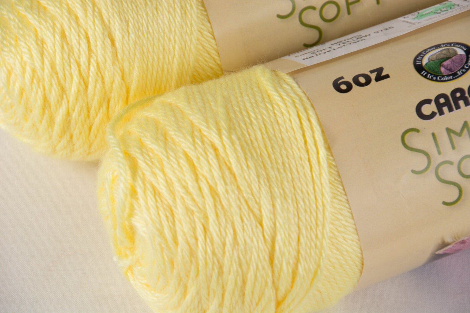 Two Skeins of Caron Simply Soft Yarn in Color 9726 Soft Yellow Etsy
