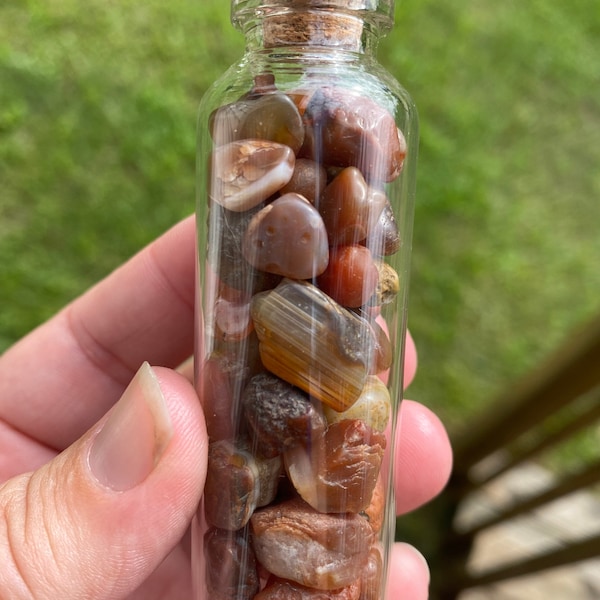 Lake Superior Agate Vials// small Lake Superior agates