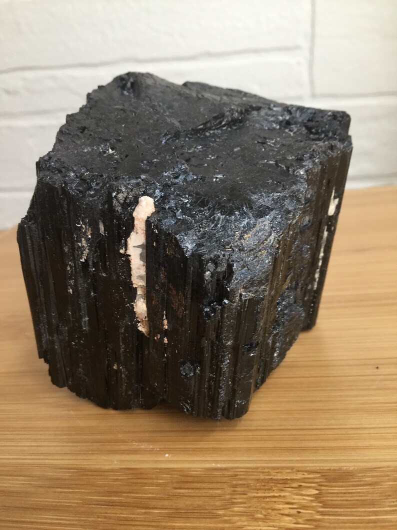 raw Black Tourmaline chunk cryatal home decor protection healing Black Tourmaline crystal electromagnetic protection