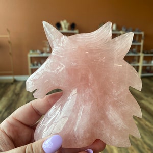 Rose Quartz Unicorn carving, hand carved crystal, Unicorn, Style A, fantasy,