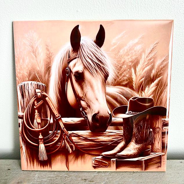 Carrelage Dosseret Mural Céramique – Motif Cheval De Course Pur-sang – 5/16" D'épaisseur – Neuf