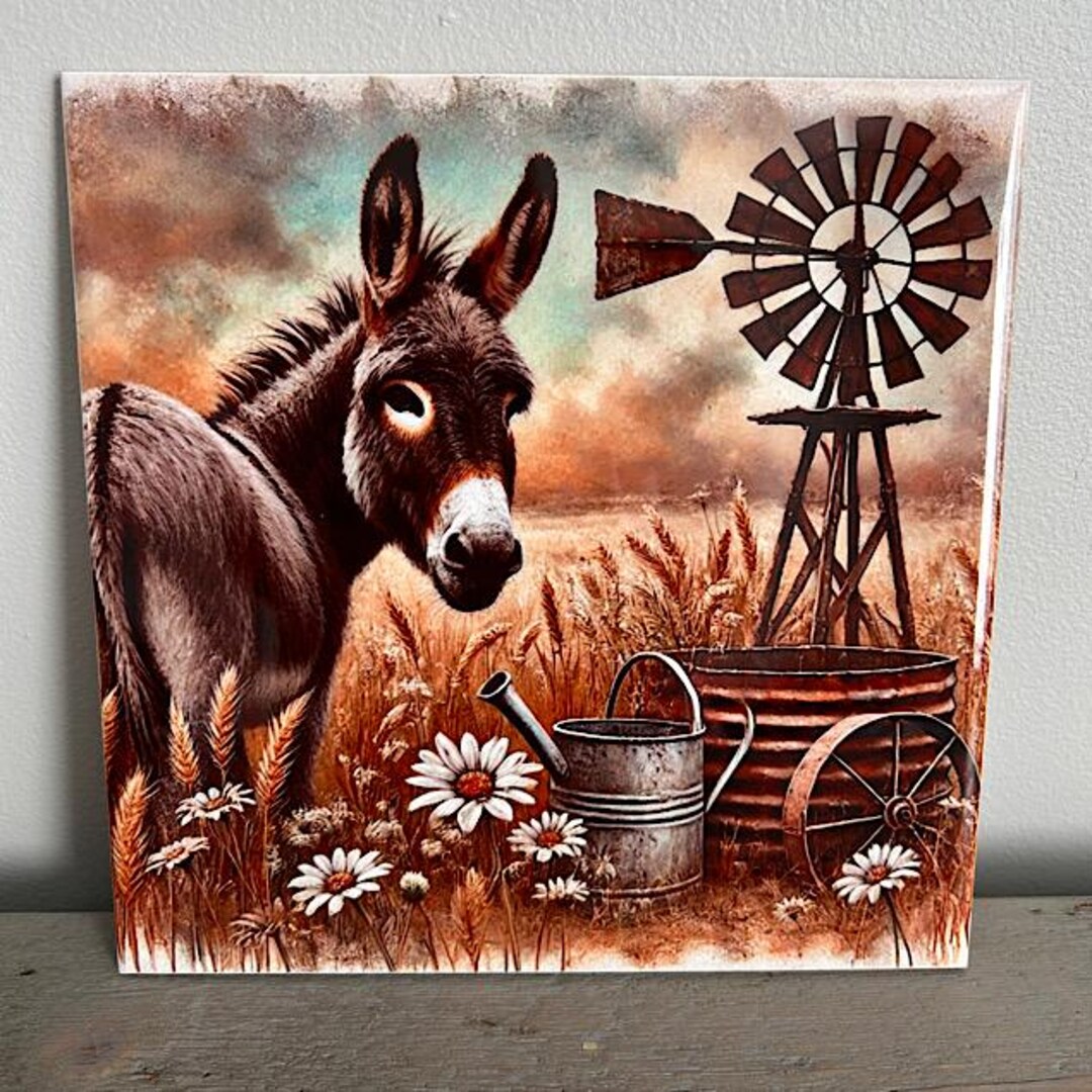 Farmhouse Donkey Ceramic Wall Tile, Kitchen Backsplash - Etsy Australia