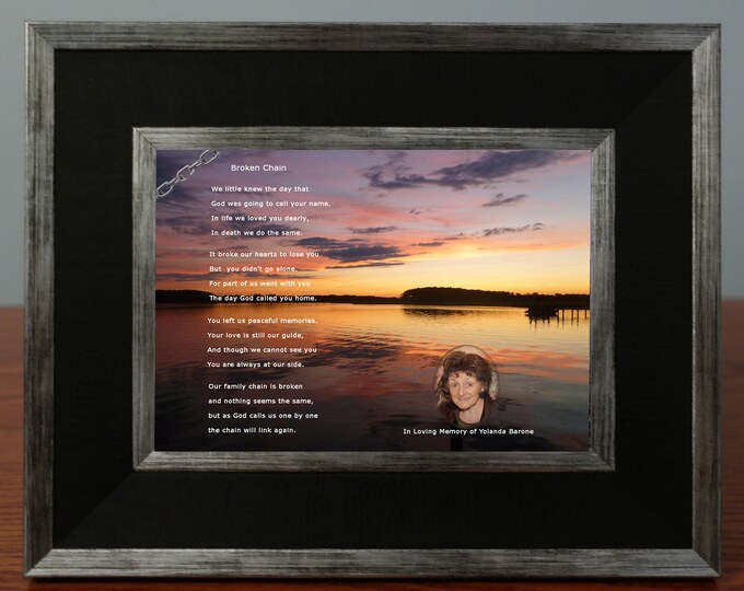 Digital Photo Gifts By Absolute Inspirations Customized Broken Chain Sympathy Poem With Photo Of Loved One Personalized Digital Gift
