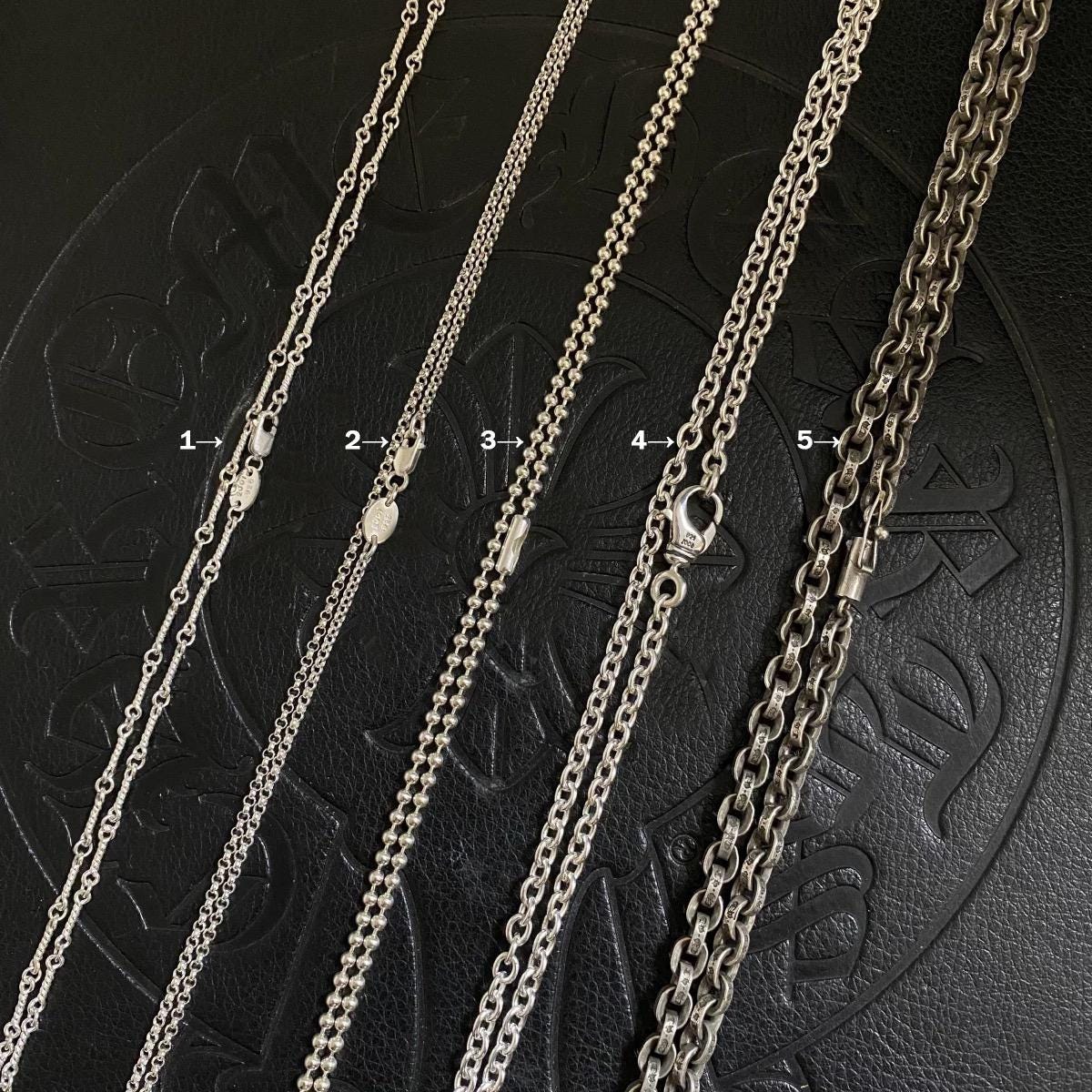 Gothic Letter Klassieke dunne bijpassende ketting Retro vintage punk rock hiphop 925 sterlingzilver handgemaakt paar perfect cadeau B3 mm 5 mm