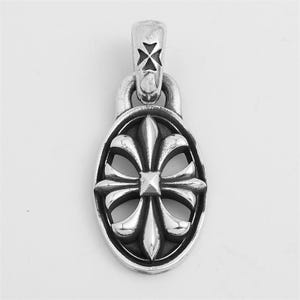 Sterling Silver Cross Pendant: Gothic Biker Jewelry, Handmade Charm