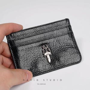 Gotische Italiaanse koeienhuid Zwaard Kruis portemonnees kaart tas 925 sterlingzilver handgemaakte mode trendy Retro punk rock goed idee cadeau voor stel