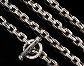 Skull Maltese Necklace Tough men&#39;s chain 925 sterling silver handmade American retro classic simple biker punk good idea Gift for couple N3