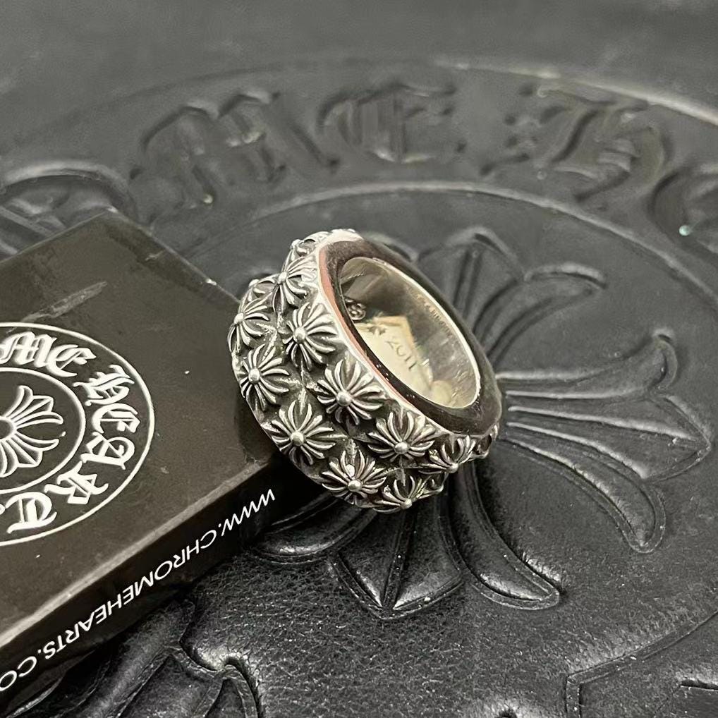 Double Layer Cross Large Ring 925 Sterling Silver Handmade