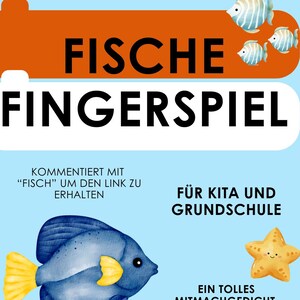 Gioco digitale da dito "Cinque Pesciolini" per asilo nido e nido + 2 simpatiche carte illustrate - download immediato