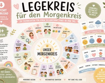 Morgenkreis Legekreis Kindergarten & Kita | 70+ Karten PDF | Gefühle Wetter Jahreszeiten Aktivitäten | Montessori Morgenkreis