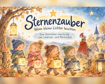 Sternenzauber Kamishibai Sankt Martin & Laternenfest | 7 Bildkarten Kindergarten | St. Martin Geschichte | Teilen  Licht | Kita Herbst