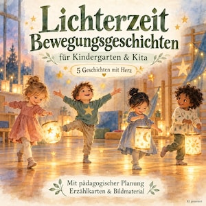Ljustidsrörelseberättelser för dagis och förskola | Sankt Martins dag och Stjärntid | PDF med planering, berättelsekort och bilder