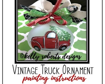 Vintage Truck Ornament PDF Painting Instructions Download