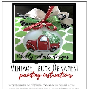 Vintage Truck Ornament PDF Painting Instructions Download
