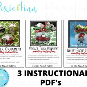 Vintage Camper, Truck, and Gnome PDF Painting Instructions Download, All Three Popular Designs Included