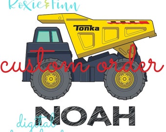 Anpassad Tonka Truck PNG: Personlig sublimeringsdesign för födelsedag (digital nedladdning)