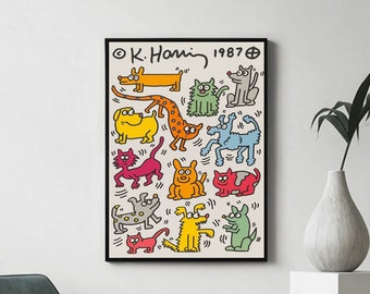 The Humane Society of Broward County 1987 - Keith Haring - Framed art Print main image 1
