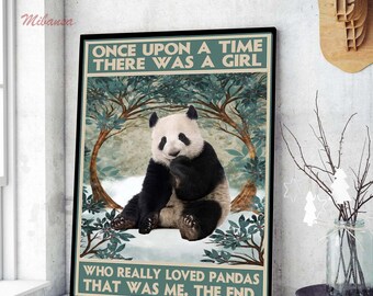 Panda bear Print love home animal a4 gloss poster  picture,watercolour  UNFRAMED 