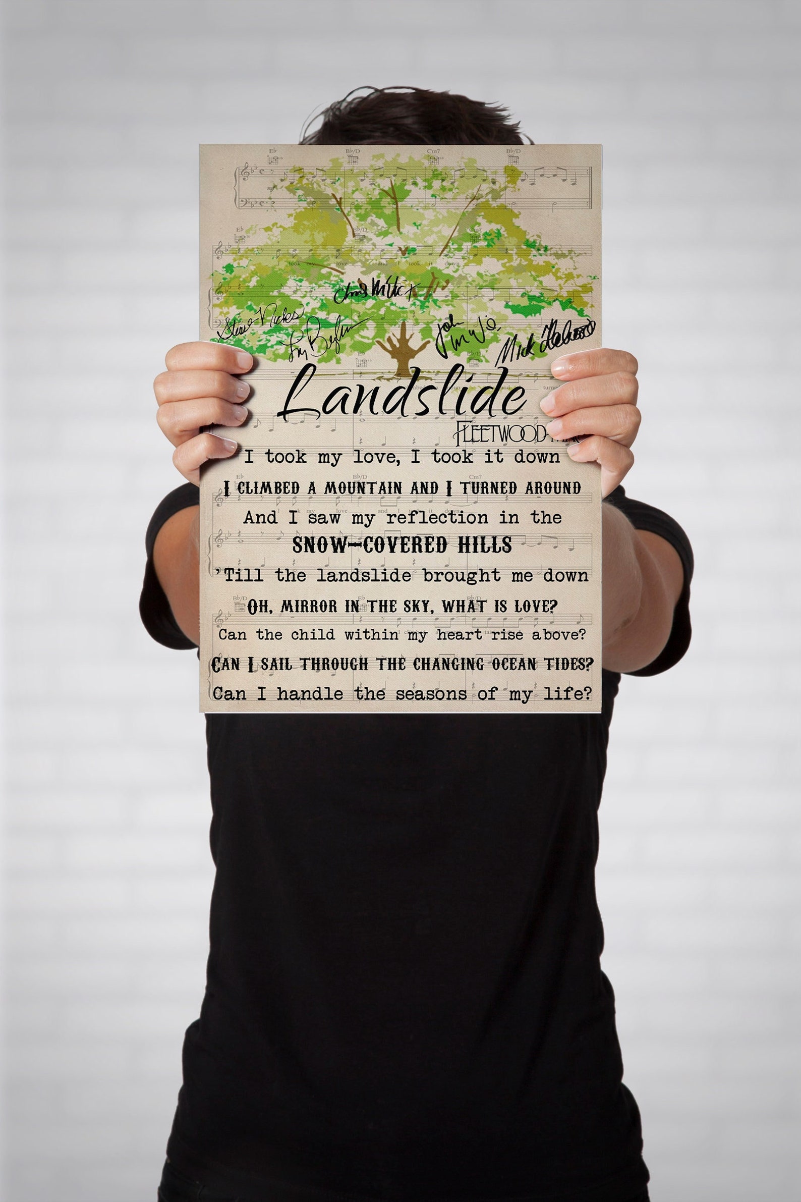 Fleetwood Mac Landslide Lyrics Poster Fleetwood Mac Landslide | Etsy